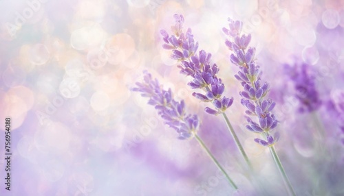 A soft-focus artistic image featuring a cluster of delicate lavender flowers against a dreamy, pastel-colored background, Ai Generate 