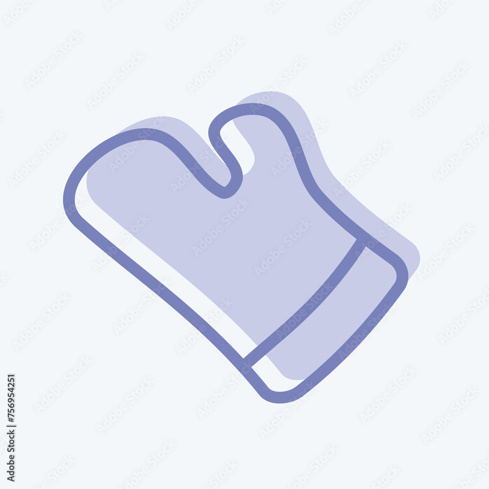 Icon Kitchen Glove. suitable for Bakery symbol. two tone style. simple design editable. design template vector. simple illustration Icon Kitchen Glove. suitable for Bakery symbol. two tone style. simple design editable. design template vector. simple illustration