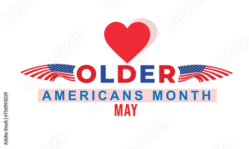 Older Americans month. background, banner, card, poster, template. Vector illustration.