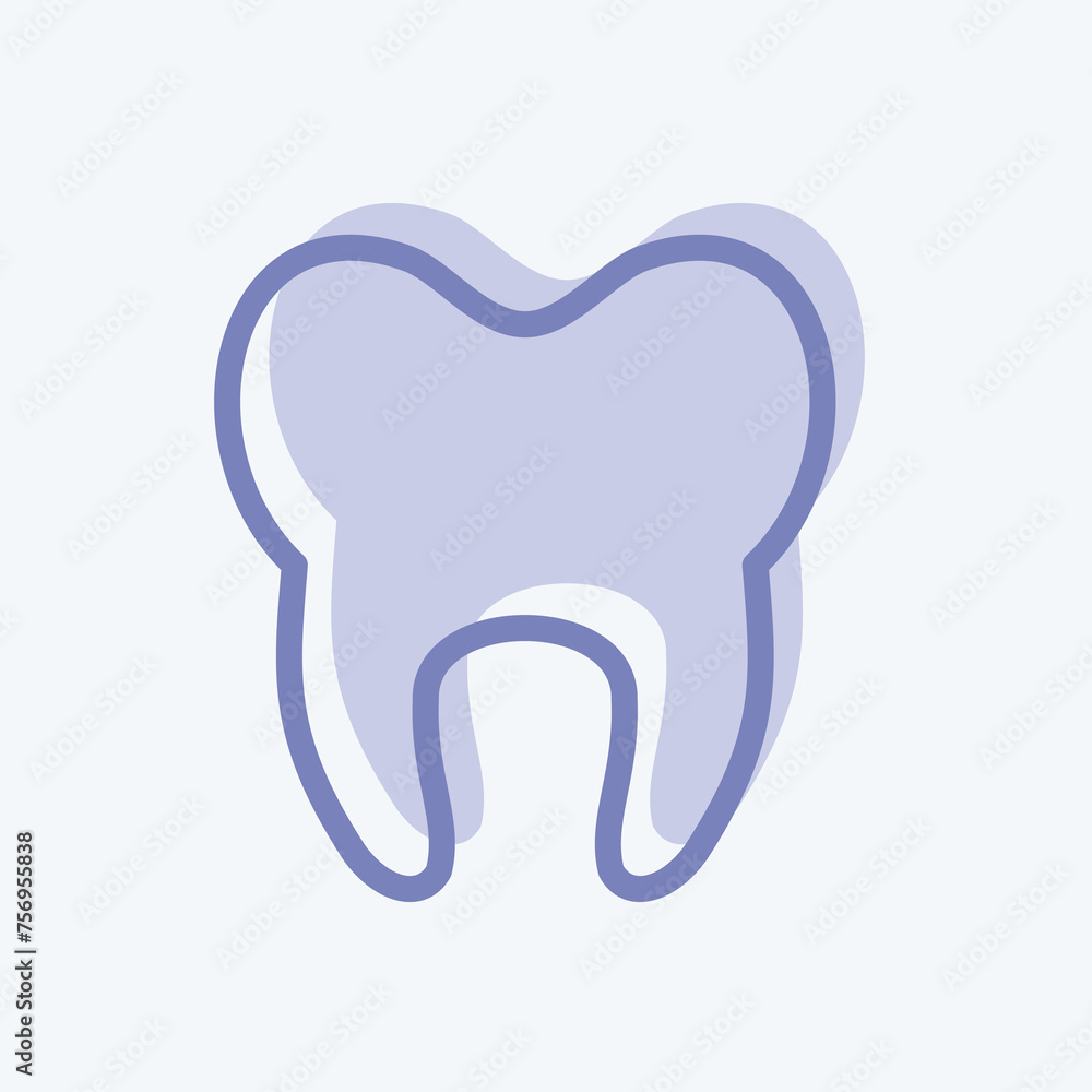 Icon Tooth. suitable for medicine symbol. two tone style. simple design editable. design template vector. simple illustration Icon Tooth. suitable for medicine symbol. two tone style. simple design editable. design template vector. simple illustration
