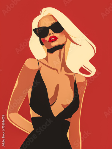 Chic and stylish illustration of a young woman with a sexy touch © JuanM