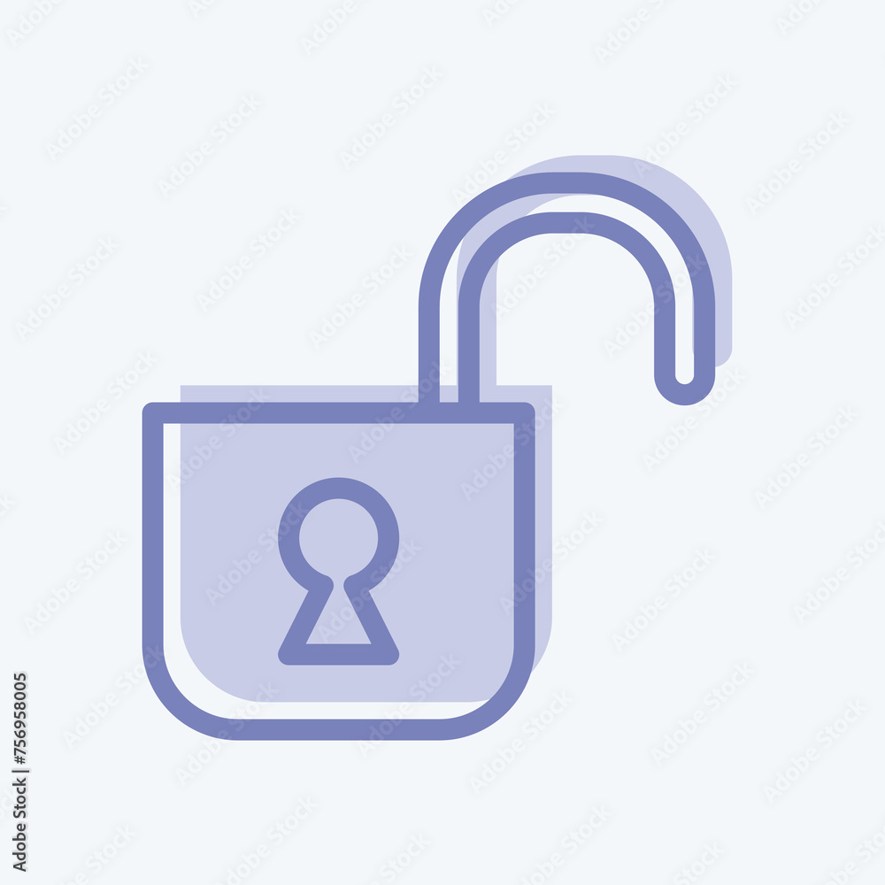 Icon Unlocked. suitable for Security symbol. two tone style. simple design editable. design template vector. simple illustration Icon Unlocked. suitable for Security symbol. two tone style. simple design editable. design template vector. simple illustration