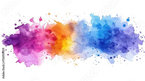 Bright colorful watercolor splash splatter stain  generative ai