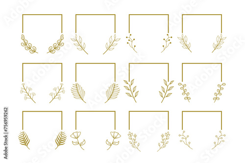 gold wreath frame collection vector design