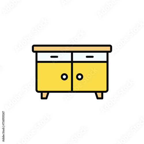 Sideboard icon design with white background stock illustration