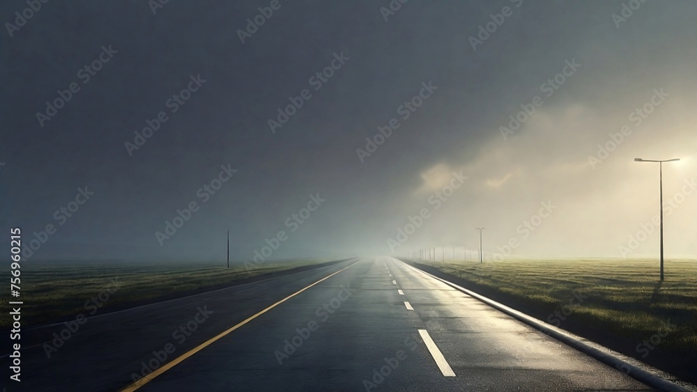 Fototapeta premium Minimalist photorealistic road