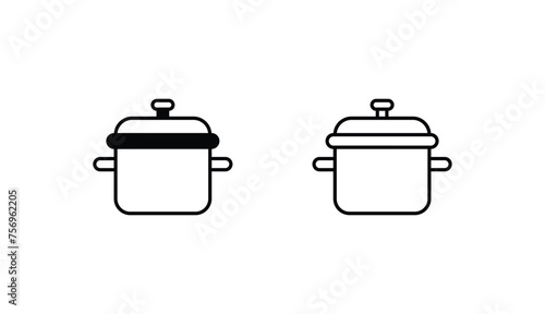 Cookware icon design with white background stock illustration