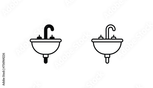 Sink icon design with white background stock illustration