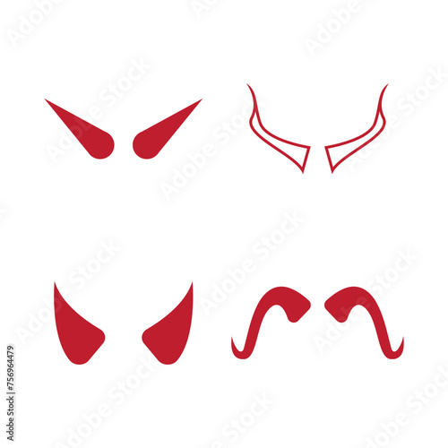 devil horns logo and vector template