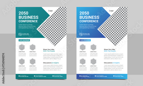 Corporate Business Conference poster and flyer design. Annual business event flyer template or conference a4 cover flyer template.