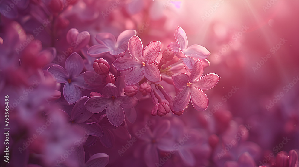 Blooming lilac close-up, sun, blurred background. Blooming lilac close-up, sun, blurred background.