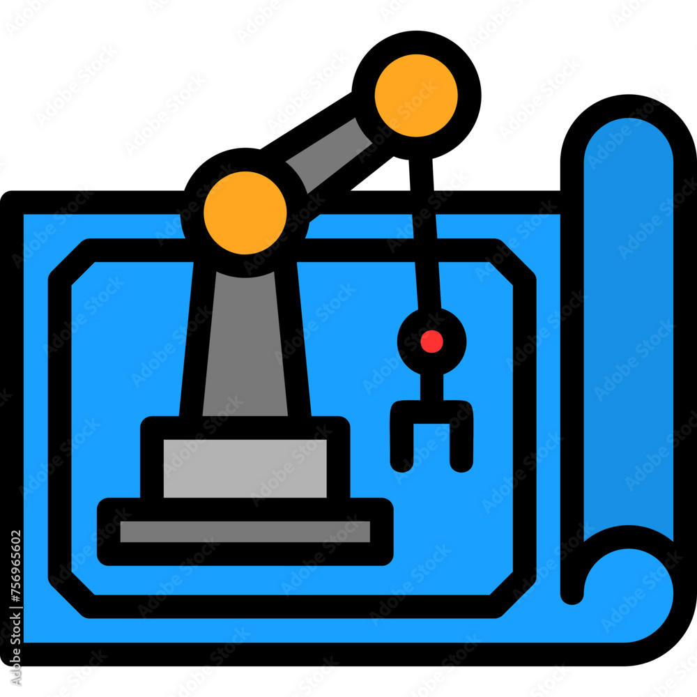 Robot Blueprint Icon Robot Blueprint Icon