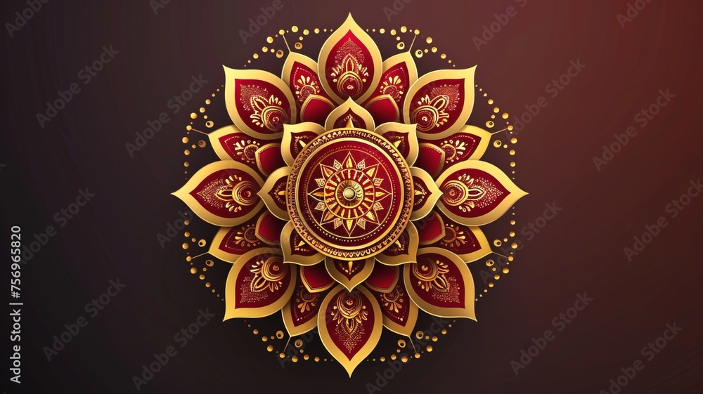rangoli ornament on a solid background