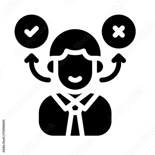 decision making glyph icon