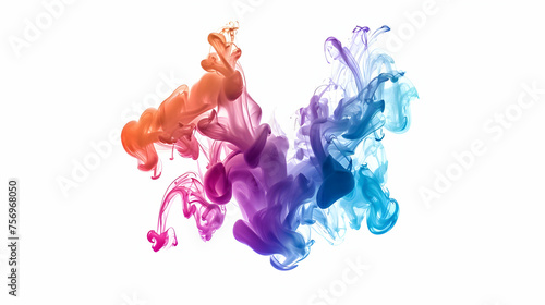 Multicolor ink isolated on white background