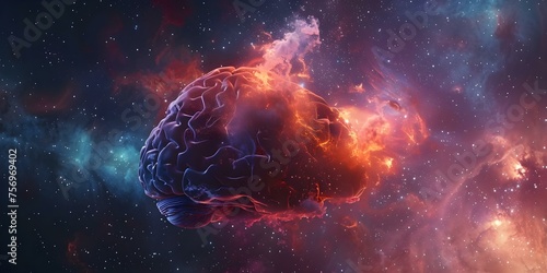 AI Concept Video: Abstract Image Featuring Brain Nebula Stars Networks. Concept AI, Concept Video, Abstract Image, Brain Nebula, Stars Networks © Ян Заболотний
