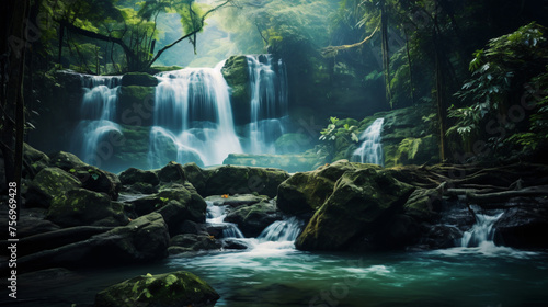 Clean beautiful waterfall