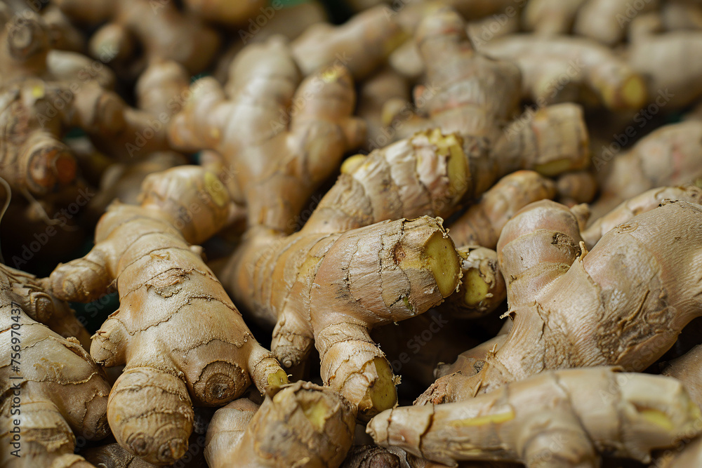 Close up of fresh ginger roots Close up of fresh ginger roots