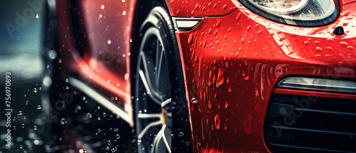 Close up view of luxury sports car wash © Ashley