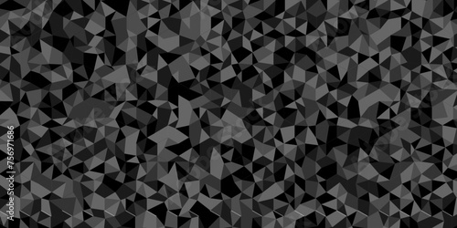  Vector geometric seamless technology gray and black transparent triangle background. Abstract digital grid light pattern black Polygon Mosaic triangle Background, business and corporate background.