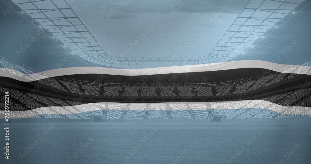 Obraz premium Image of flag of botswana over sports stadium