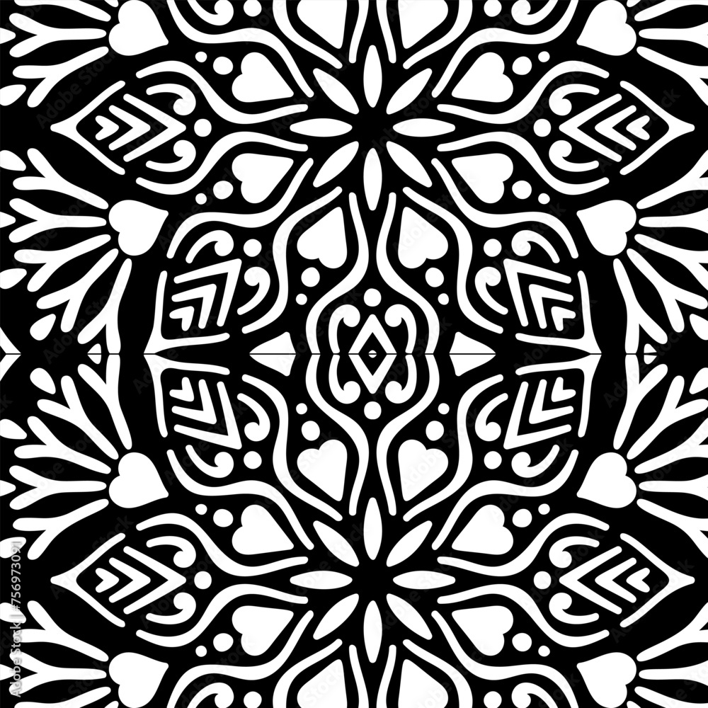 Fototapeta premium Vector seamless decorative geometric shapes pattern background 