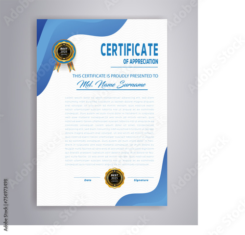 Professional Elegant certificate template design