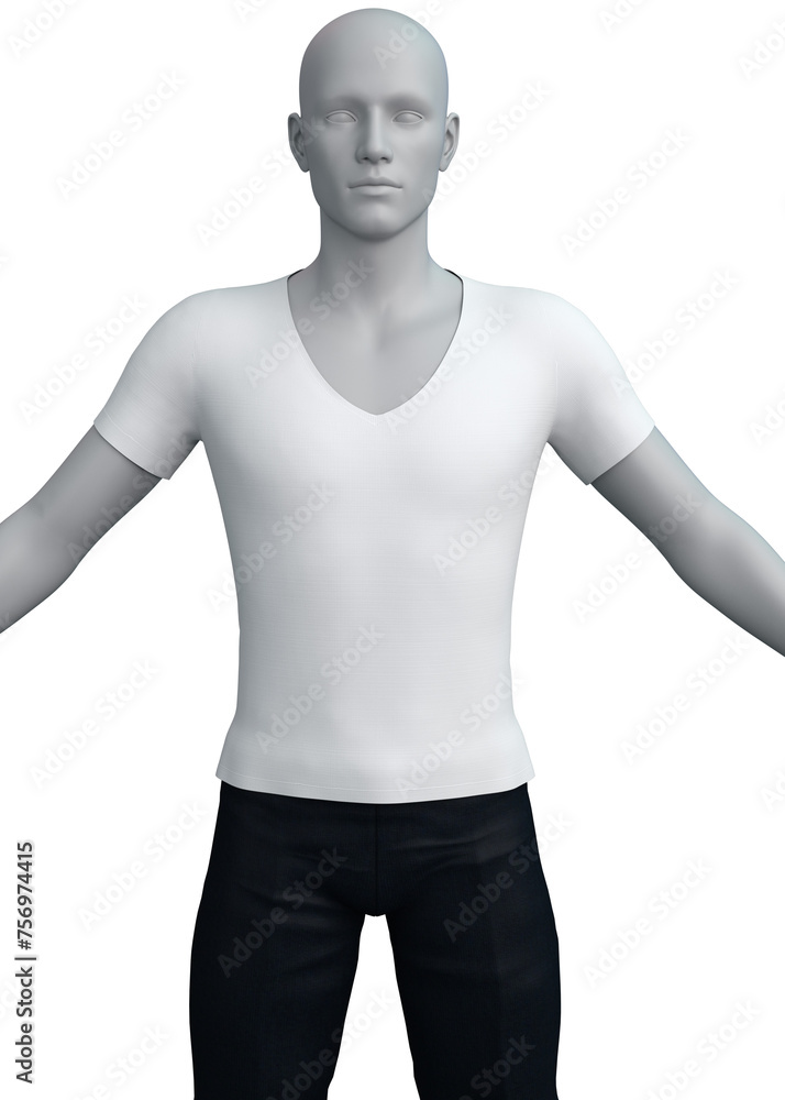3D Rendered Male mannequin in white shirt 3D Rendered Male mannequin in white shirt