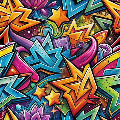 Graffiti seamless texture, pattern. Capture the essence of the streets with our Graffiti Seamless Texture. Vibrant, edgy, and perfect for your creative projects. 