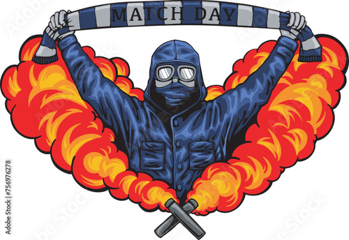 ultras football match day supporter characters hooligan