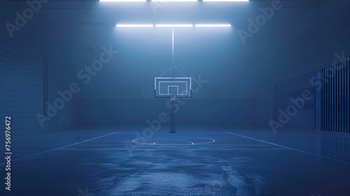 Basketball Arena with Copy Space for Text, Empty Stadium Interior for Sporting Events Advertisement, Generative AI   © Muskan