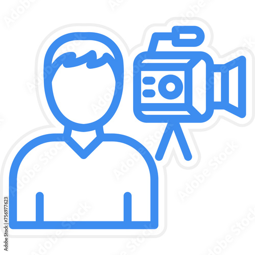 Camera Operator Male Icon Style