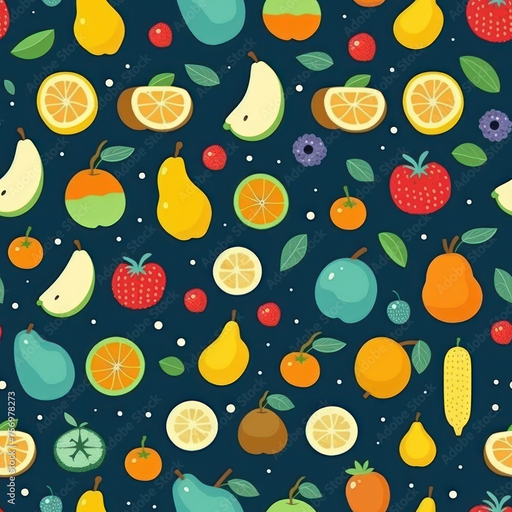 seamless pattern with fruits