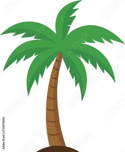 Decorative palm tree isolated vector illustration