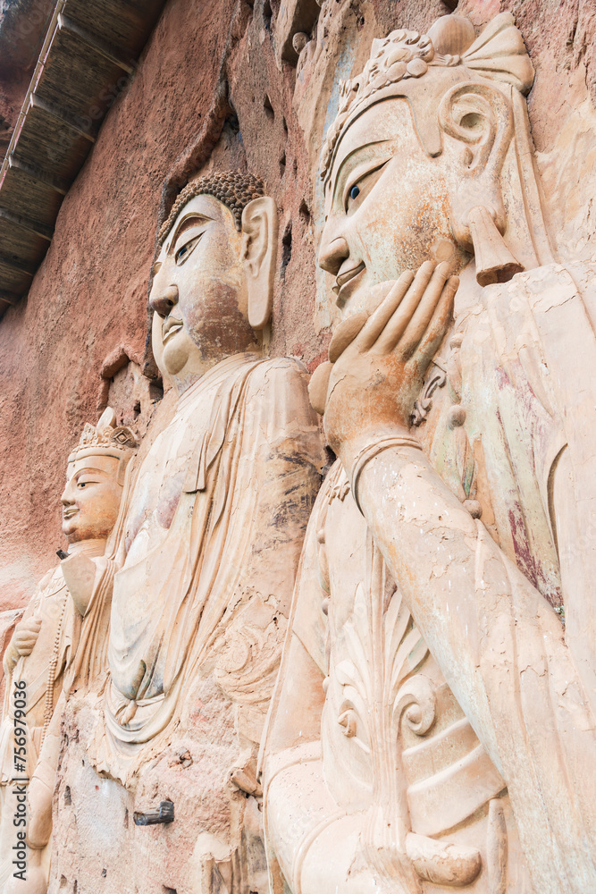 Statues at Maijishan Grottoes, Tianshui City, Gansu Province, China Statues at Maijishan Grottoes, Tianshui City, Gansu Province, China