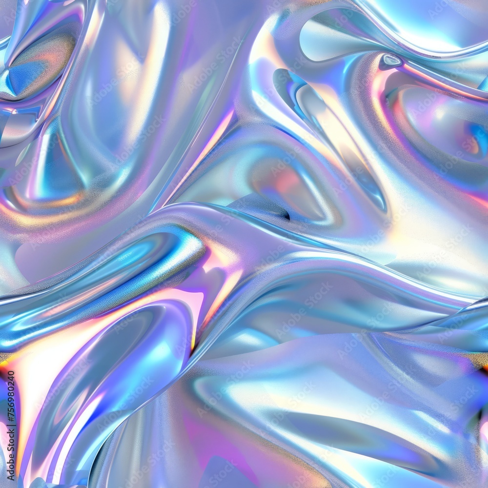 Vivid liquid-like metallic folds, reflecting an array of colors for a mesmerizing, abstract look. Perfect for dynamic and modern creative projects. Vivid liquid-like metallic folds, reflecting an array of colors for a mesmerizing, abstract look. Perfect for dynamic and modern creative projects.