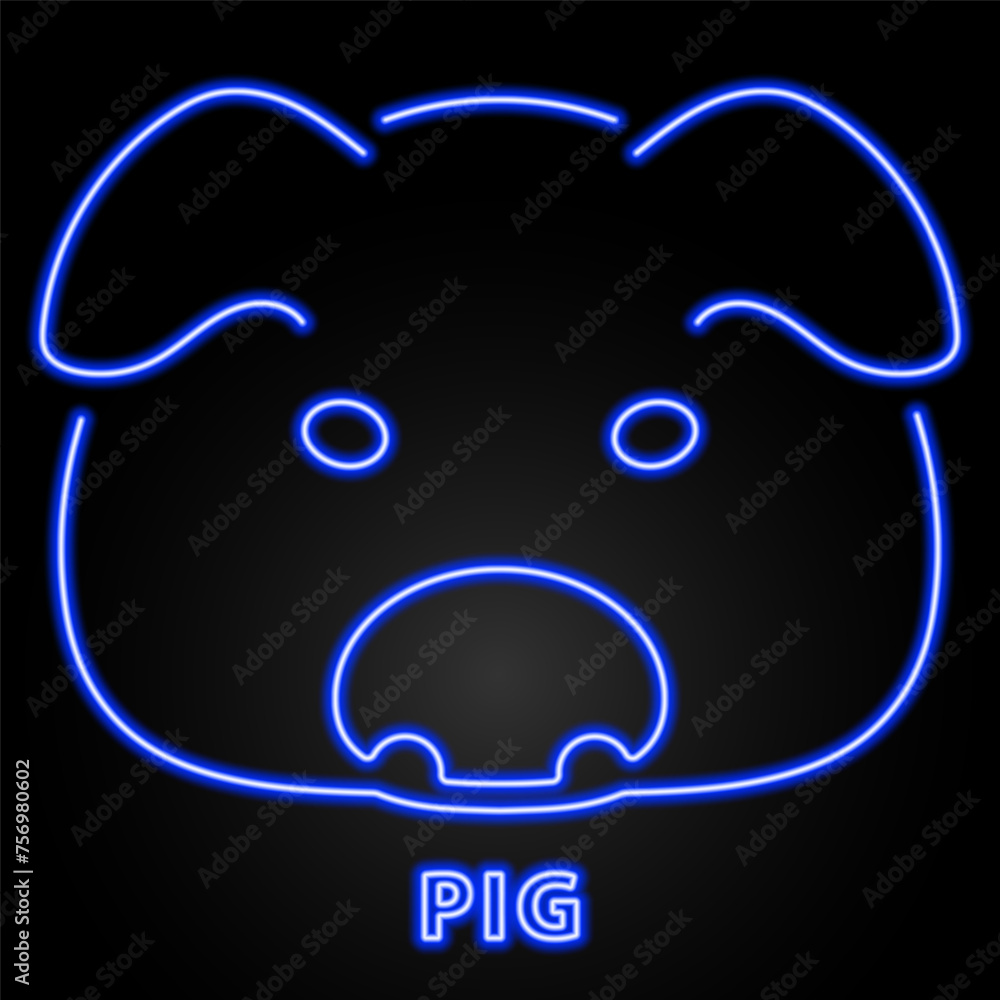 pig neon sign, modern glowing banner design, colorful modern design trend on black background. Vector illustration. pig neon sign, modern glowing banner design, colorful modern design trend on black background. Vector illustration.