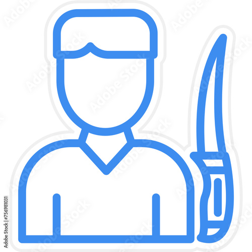 Knife Thrower Icon Style
