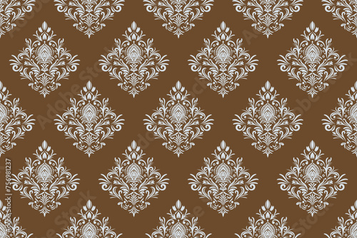 Ethnic Pattern. Ethnic India seamless pattern design oriental style. Damask India Motif.