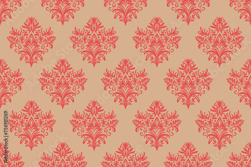 Ethnic Pattern. Ethnic India seamless pattern design oriental style. Damask India Motif.