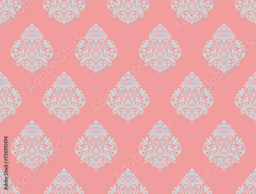 Ethnic Pattern. Ethnic India seamless pattern design oriental style. Damask India Motif.