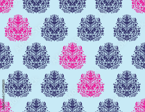 Ethnic Pattern. Ethnic India seamless pattern design oriental style. Damask India Motif.