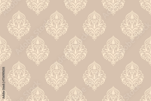 Ethnic Pattern. Ethnic India seamless pattern design oriental style. Damask India Motif.