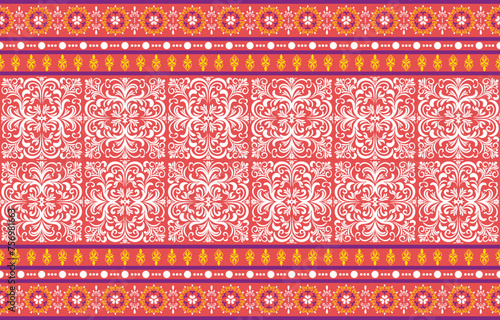 Ethnic Pattern. Ethnic India seamless pattern design oriental style. Damask India Motif.