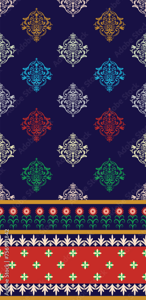 Ethnic Pattern. Ethnic India seamless pattern design oriental style. Damask India Motif. Ethnic Pattern. Ethnic India seamless pattern design oriental style. Damask India Motif.