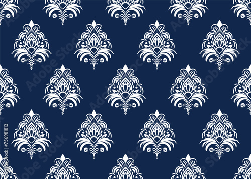 Ethnic Pattern. Ethnic India seamless pattern design oriental style. Damask India Motif.