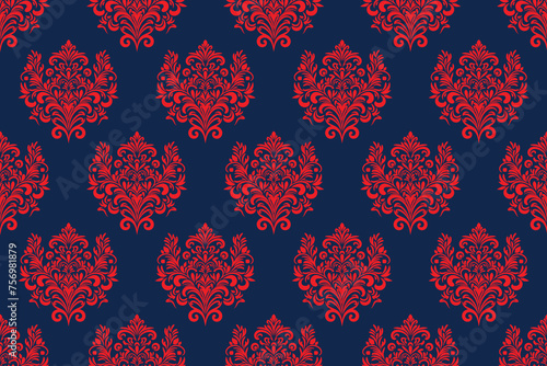 Ethnic Pattern. Ethnic India seamless pattern design oriental style. Damask India Motif.