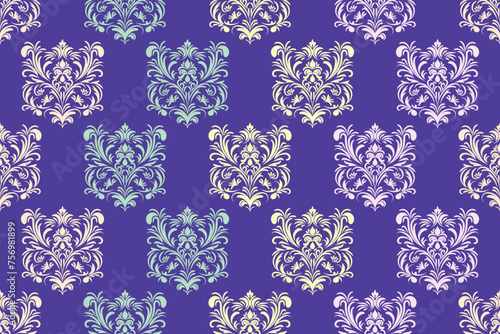 Ethnic Pattern. Ethnic India seamless pattern design oriental style. Damask India Motif.