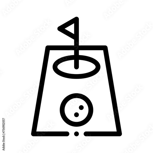 mini golf line icon