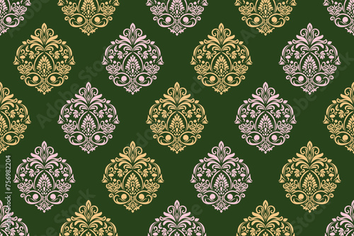Ethnic Pattern. Ethnic India seamless pattern design oriental style. Damask India Motif.